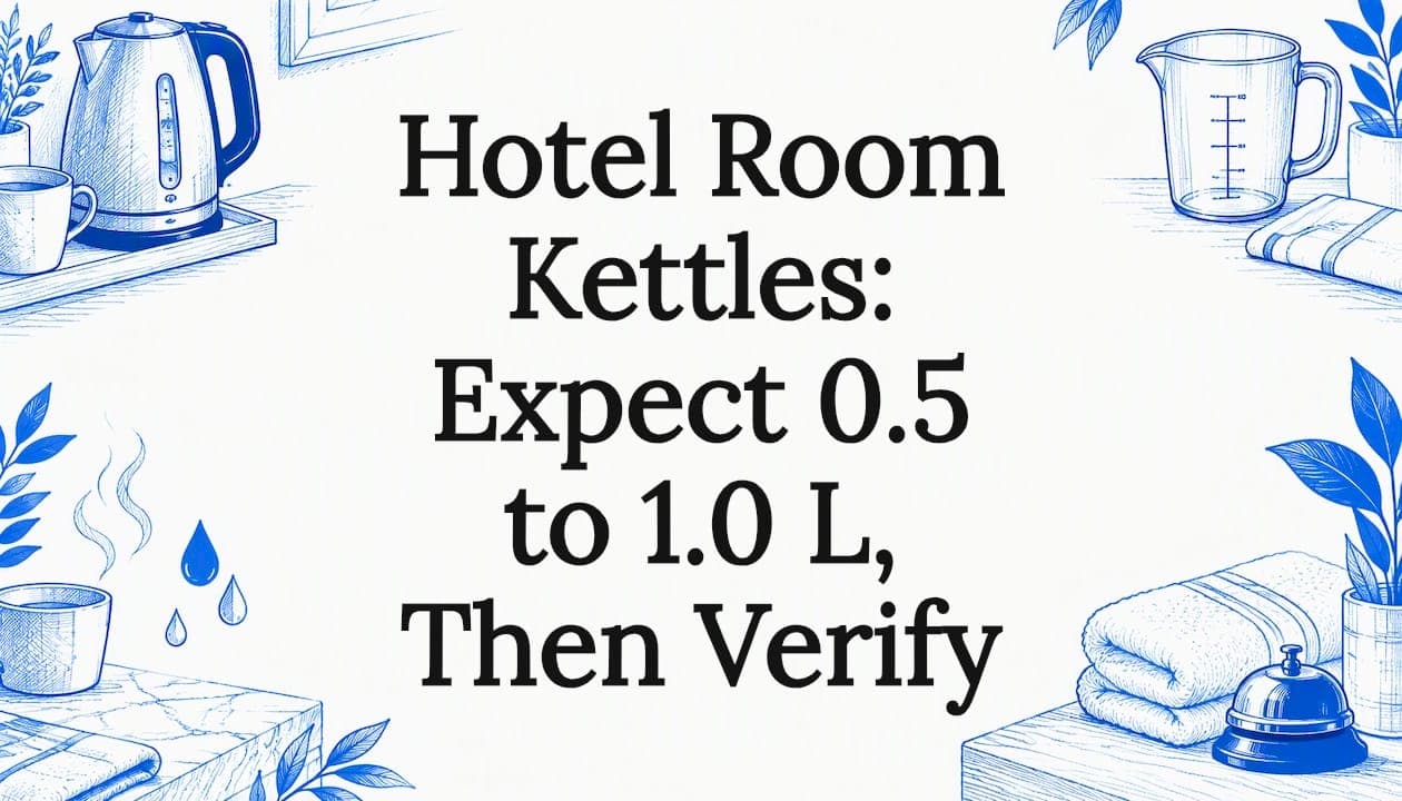 Hotel Room Kettles: Expect 0.5 to 1.0 L, Then Verify